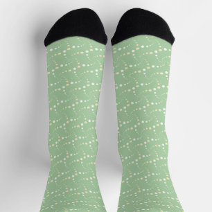 Chaussette Motif pointillé abstrait sur fond vert clair
