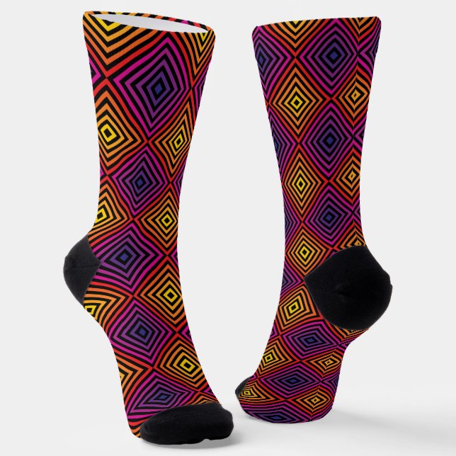 Chaussette Motif psychédélique Rainbow Chevron (Angulaire)