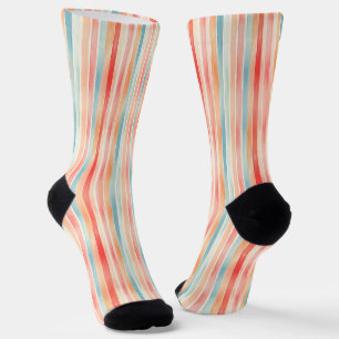 Chaussette Motif rayure coloré aquarelle lumineux