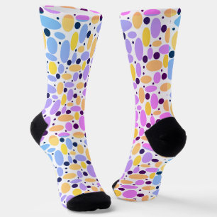 Chaussette motif rétro haricot gris jaune pour décoration à d