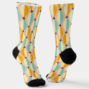 Chaussette Motif rétro symétrique avec sarcelle entrelacée