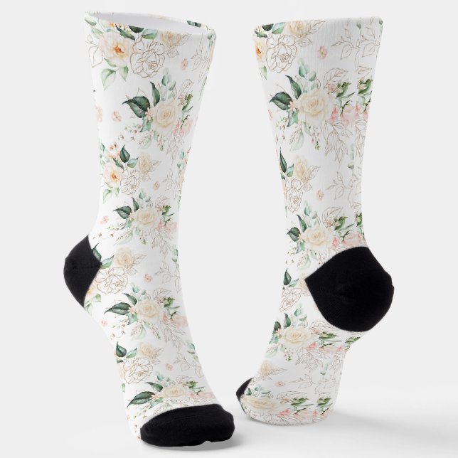 Chaussette Motif rose Floral Garden (Angulaire)