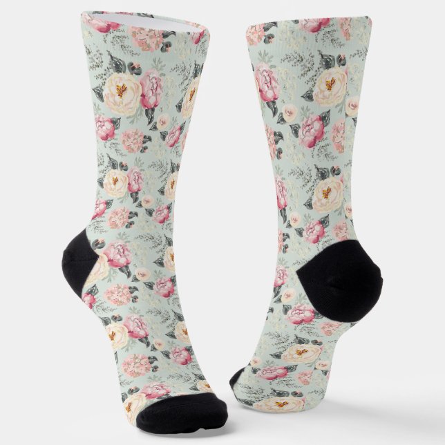 Chaussette Motif rose Rose Garden (Angulaire)