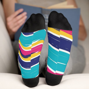 Chaussette Motif sans couture à rayures ondulées rétro