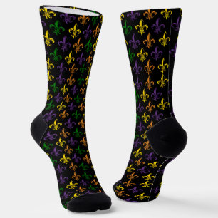 Chaussette Motif sans couture de fleur de lis coloré