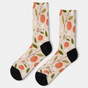 Chaussette Motif sans couture de fleurs d'orange dessinées à