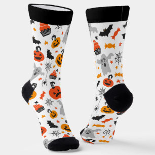 Chaussette Motif sans couture de symboles d'Halloween 2