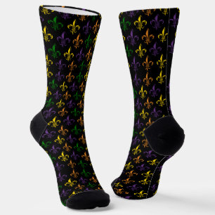 Chaussette Motif sans couture fleur-de-lis coloré