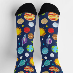 Chaussette Motif spatial, Planètes, Étoiles, Cosmos, Galaxie