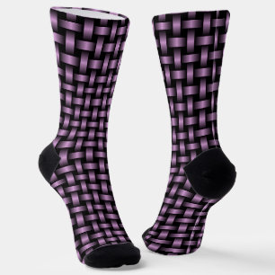 Chaussette Motif Tissé Noir Violet