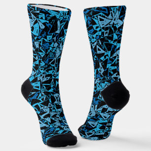 Chaussette Motif Triangle Noir Bleu