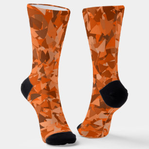 Chaussette Motif Triangle Orange Marron