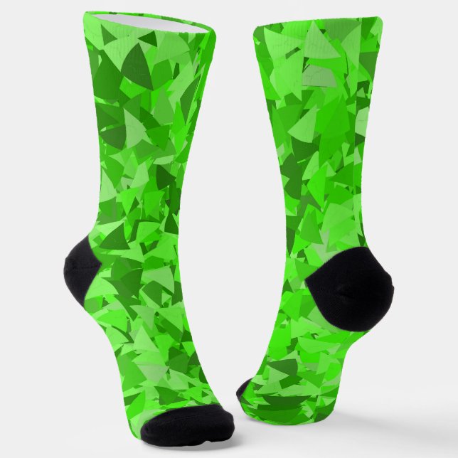 Chaussette Motif Triangle Vert (Angulaire)