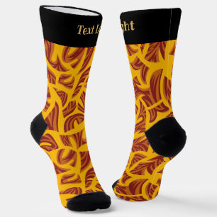 Chaussette Motif tribal ethnique chaussettes orange marron ja