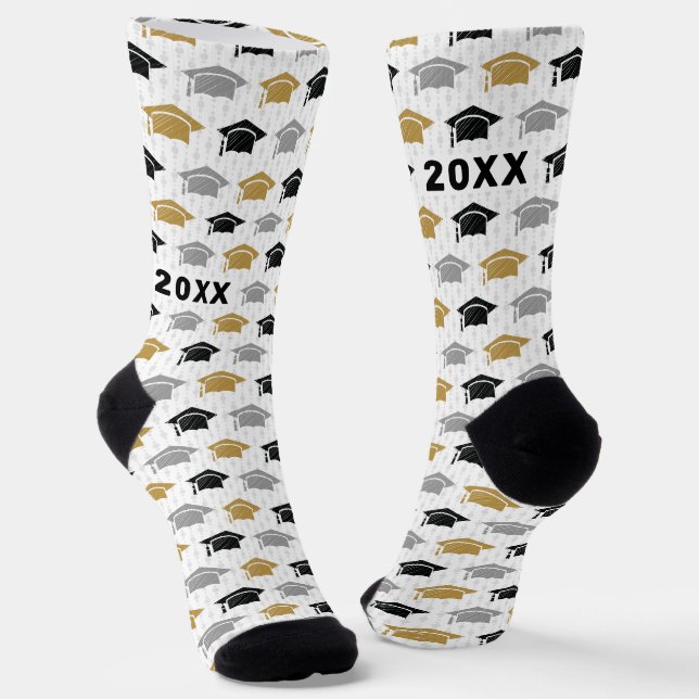 Chaussette Motif trio casquette de l'année personnalisée (Angulaire)