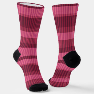 Chaussette Motif vertical rayé rouge corail