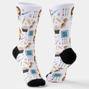 Chaussette Motif Vétérinaire Coloré Docteur Animalier Vétérin