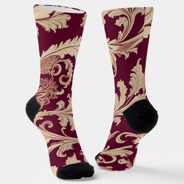 Chaussette Motif Vintage marron et beige (Angulaire)