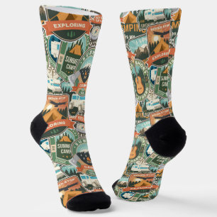 Chaussette Motif Vintage voyage Explorer