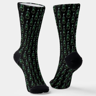Chaussette Motif violon - noir et blanc