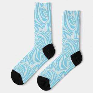 Chaussette Motif Zèbre Bleu