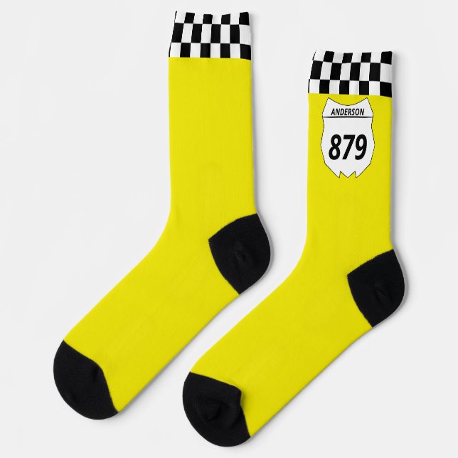Chaussette Motocross Custom Dirt Numéro de vélo Plaque sur Ja (Gauche)
