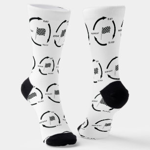 Chaussette Motorsport Mangez le sommeil Répéter le ventilateu