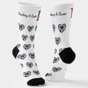 Chaussette Mots d'amour mignons avec photo de chien ou de per