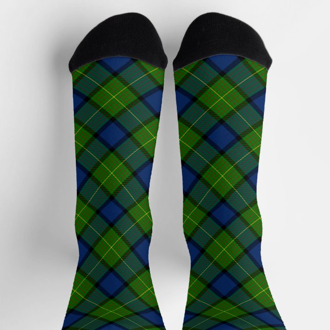 Chaussette Muir Moore écossais vert bleu plaid (Haut)