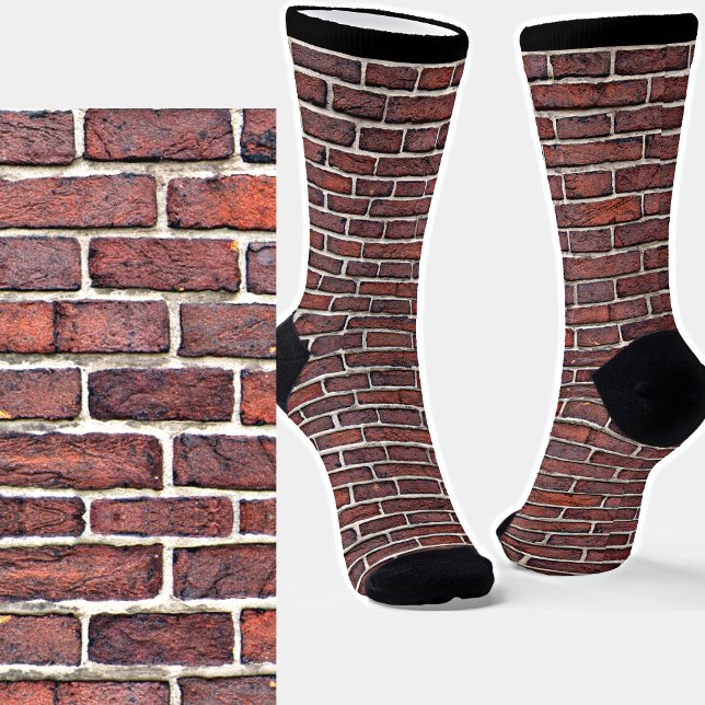 Chaussette Mur de maçonnerie en briques rouges - Chaussettes  (Créateur téléchargé)