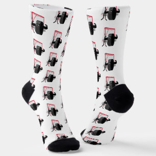 Chaussette Muscles sur un palet de hockey