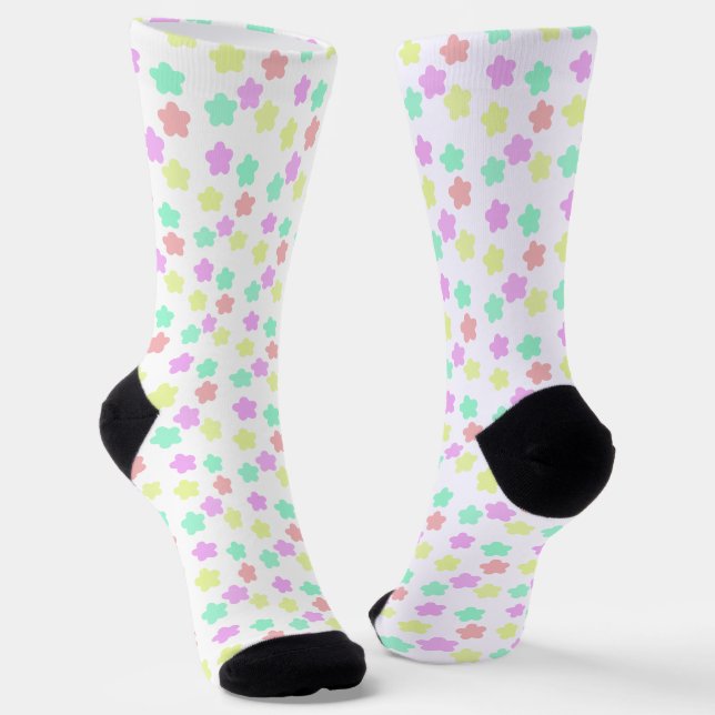 Chaussette Neon Cinq Clove Motif rose, Vert, Jaune, Pêche (Angulaire)