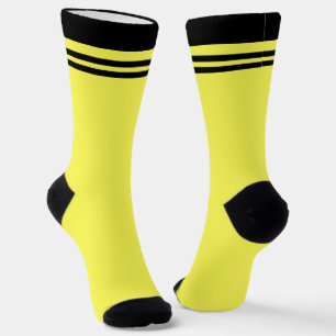 Chaussette néon jaune fluorescent citron brillant