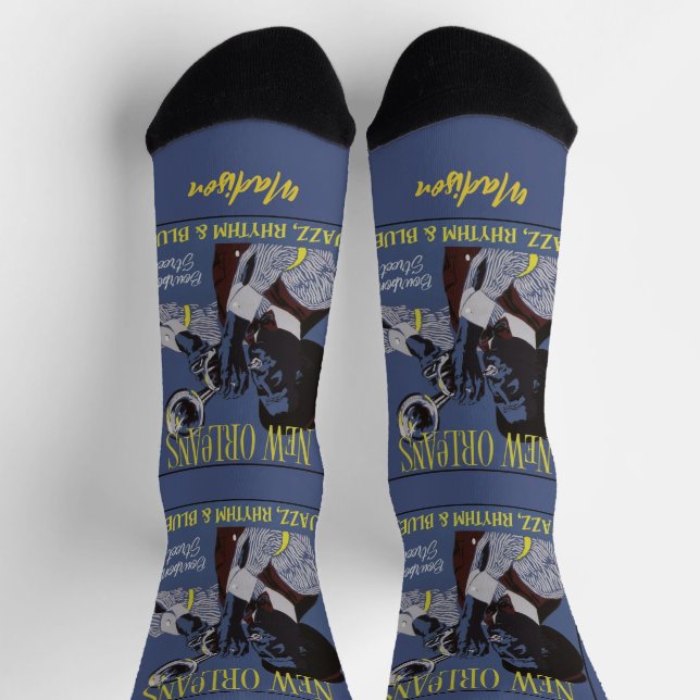 Chaussette New Orleans Music nom personnalisé (Haut)