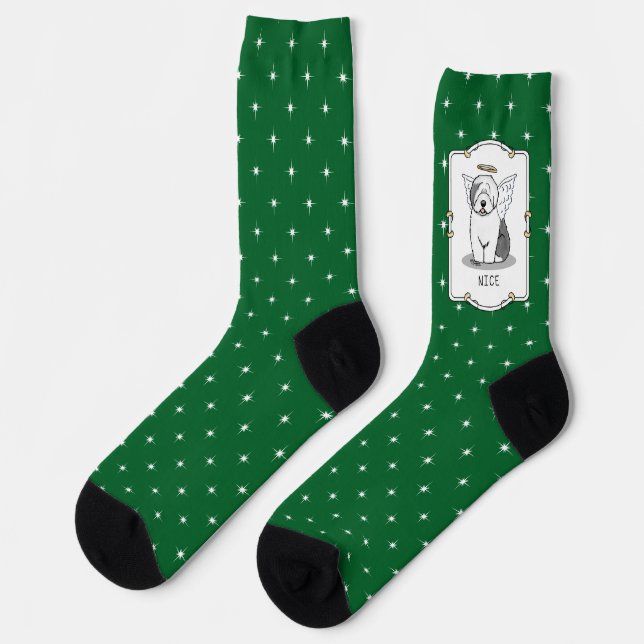 Chaussette Nice Angel Old English Sheepdog (Gris 1) - mignon (Gauche)