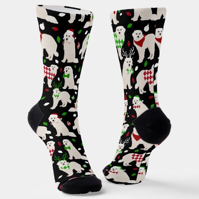 Chaussette Noël Chiens des Pyrénées Chaussettes (Angulaire)