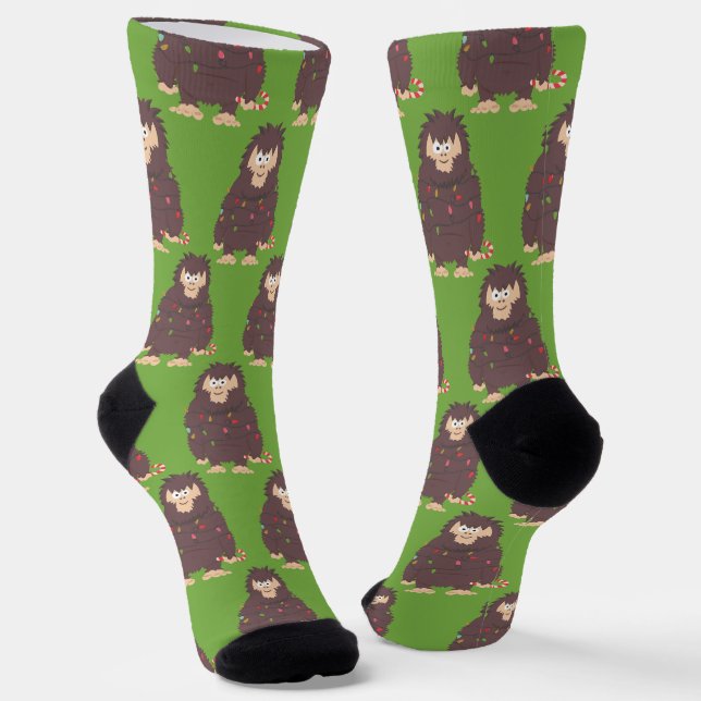 Chaussette Noël de Bigfoot Sasquatch (Angulaire)