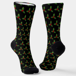 Chaussette Noël Holly Motif Noir