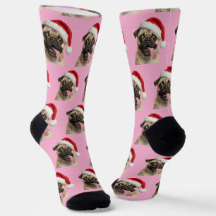 Chaussette Noël personnalisé Pug personnalisé