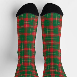 Chaussette Noël rouge vert rustique tartan plaid motif
