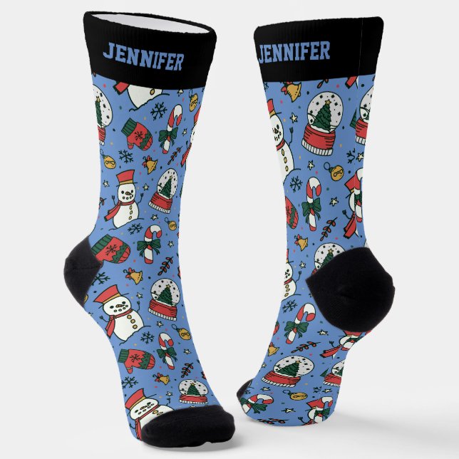 Chaussette Noël Snowman Motif Noël Noël Noël Fêtes d'hiver (Angulaire)