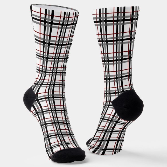 Chaussette Noir blanc et rouge (Angulaire)