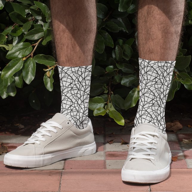 Chaussette Noir et blanc Art contemporain (Plain white socks? Nope! Go for bold with this unique pair of black and white socks. )