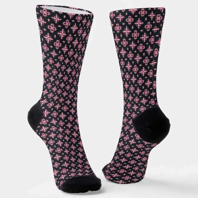 Chaussette Noir et rose (Angulaire)