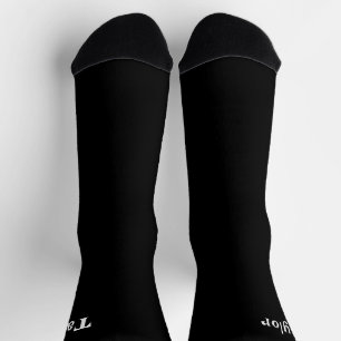 Chaussette Noir simple de base avec nom personnalisé