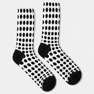 Chaussette Noir sur blanc Grandes Chaussettes Pois horizontal