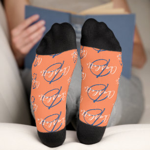 Chaussette Nom du monogramme et chaussettes blanches initiale