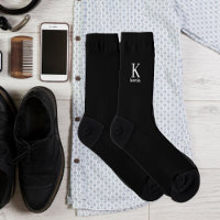 Nom monogramme masculin moderne élégant noir et bl