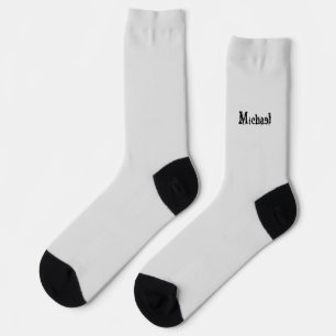 Chaussette Nom monogramme moderne minimaliste noir gris