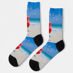 Chaussette Nom personnalisé Beach Coctail